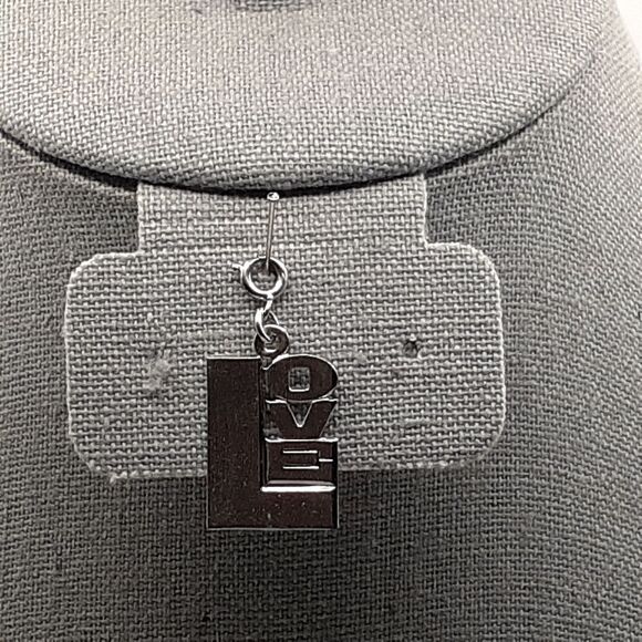 TC Sterling Silver LOVE Charm 1 1/8”x 5/8” Romance Gift - Picture 2 of 8